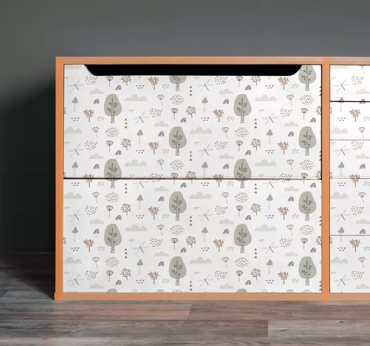 Hayvan Çıkartması - Şirin ağaç deseni - TenStickers