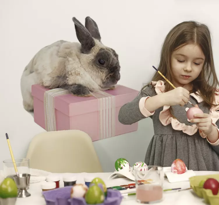 Hediye çiftlik hayvan duvar sticker ile tavşan - TenStickers