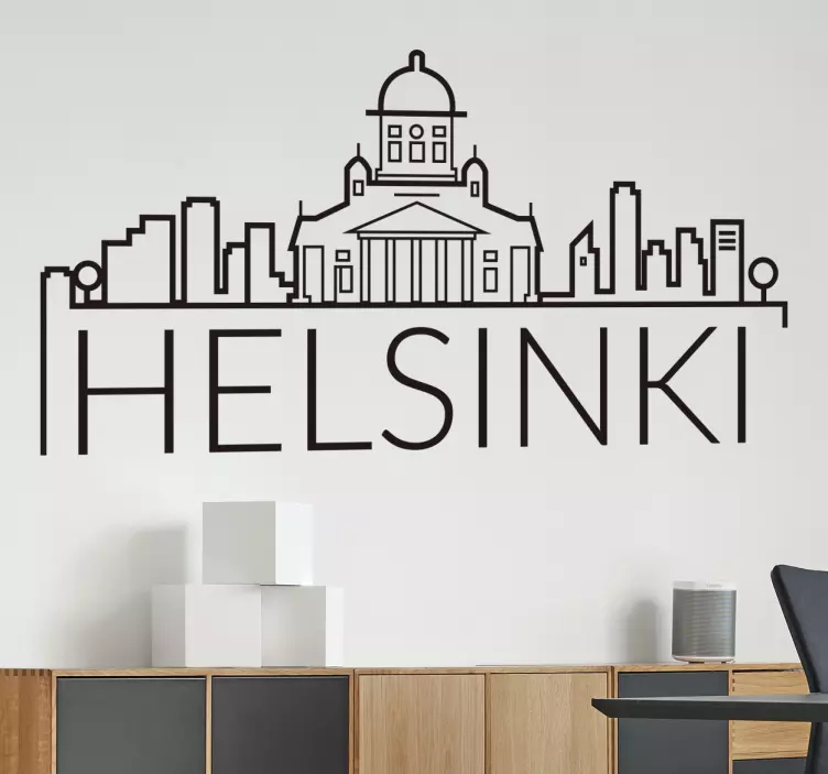 Helsinki şehir manzarası siluet sticker - TenStickers