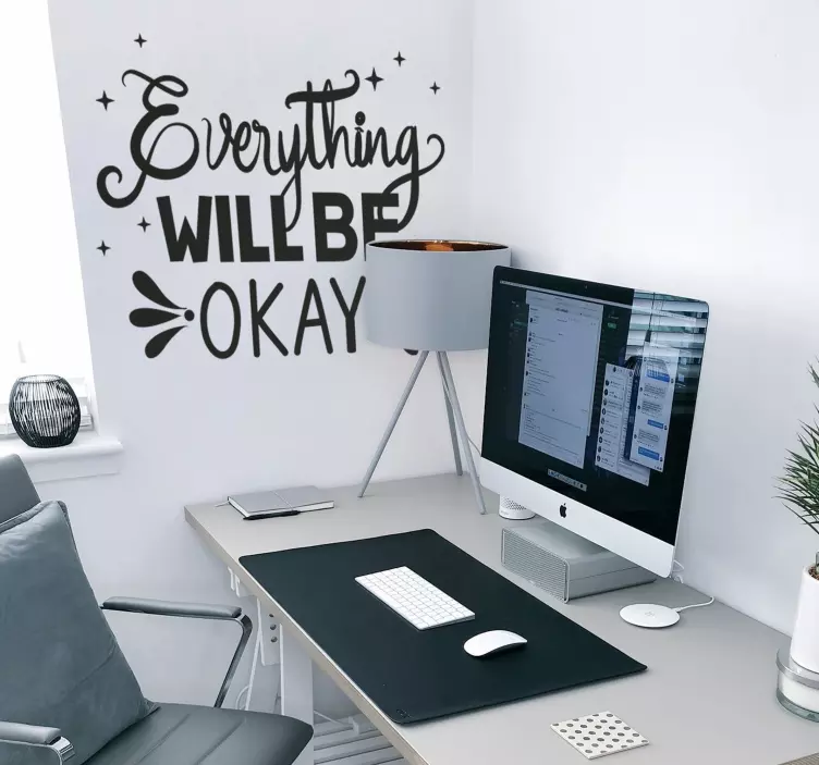 Her şey yolunda olsun ilham verici alıntı çıkartmaları - TenStickers