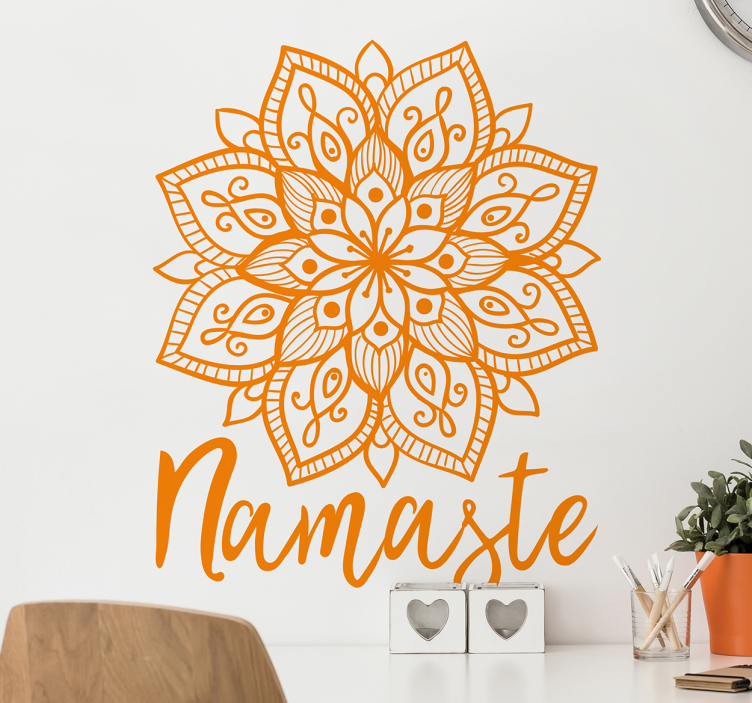 Hindu mandala namaste çiçek duvar sticker - TenStickers