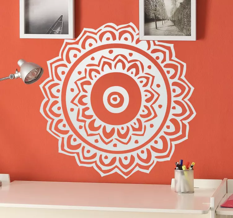 Hint çiçek mandala duvar sticker - TenStickers