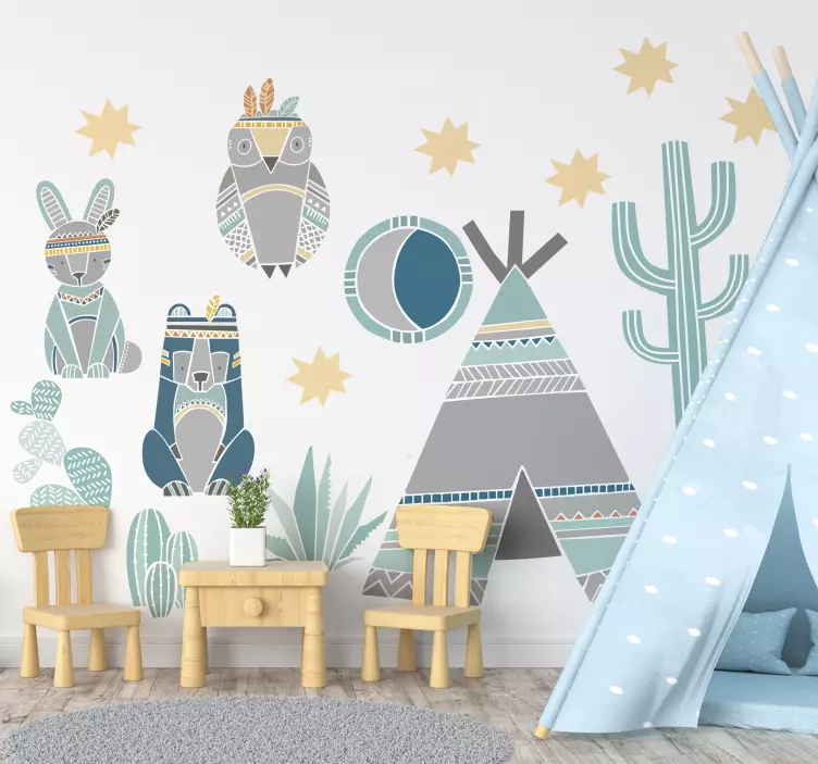 Hintliler geleneksel semboller ev duvar sticker - TenStickers