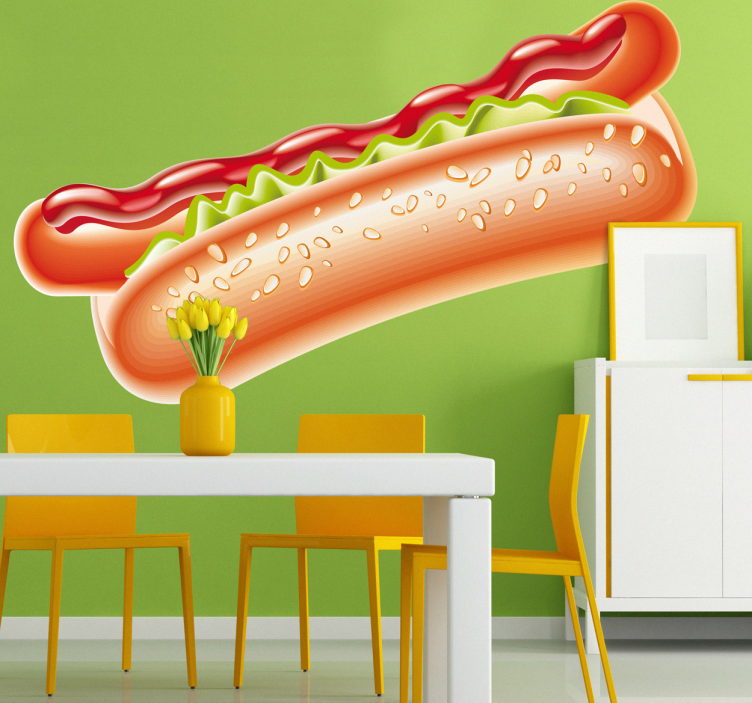 Hot dog duvar çıkartması - TenStickers