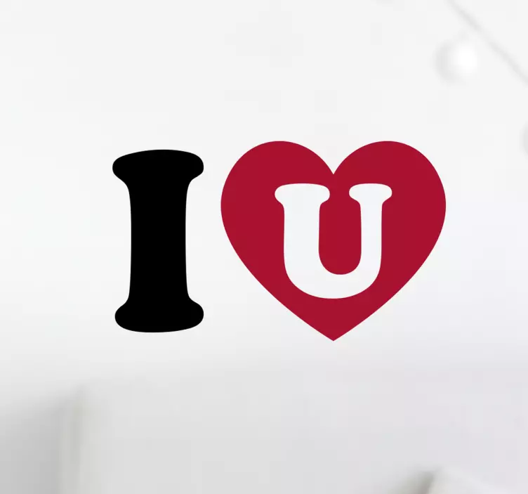 I heart u duvar sticker - TenStickers