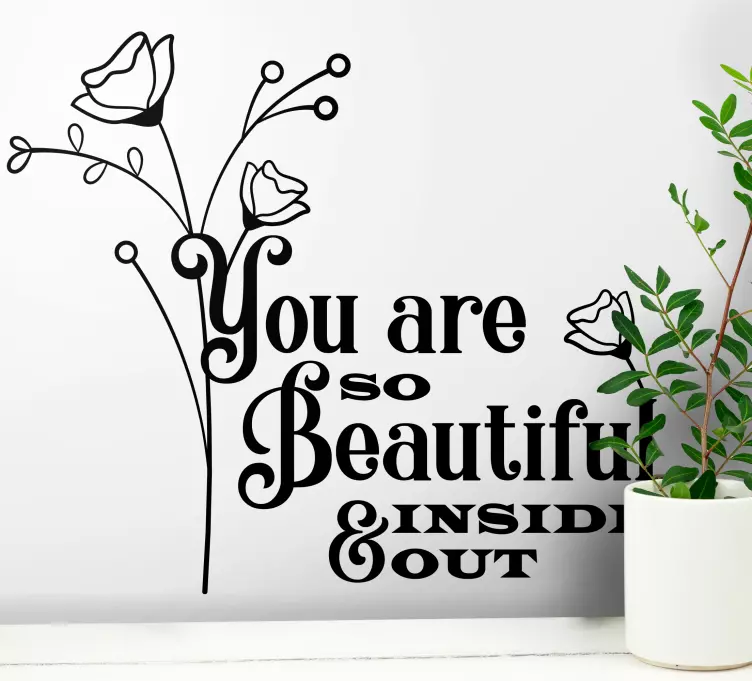 Güzel içten dışa ilham verici alıntı çıkartması - TenStickers