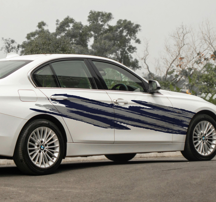 Iki tonlu brish tasarım seti araba sticker - TenStickers