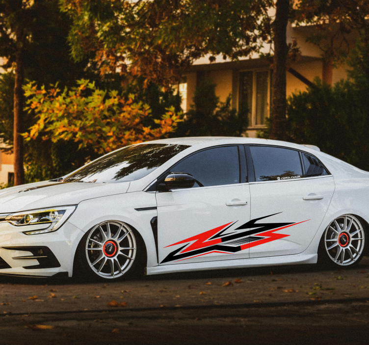 Iki tonlu yan yarış stili araba sticker - TenStickers