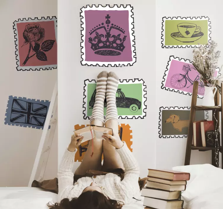 Ingiliz simge paketi londra duvar sticker - TenStickers