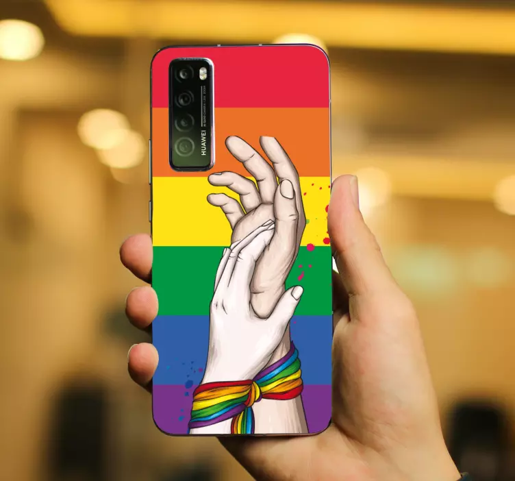 Insan eli ve lgbt şerit huawei çıkartması - TenStickers