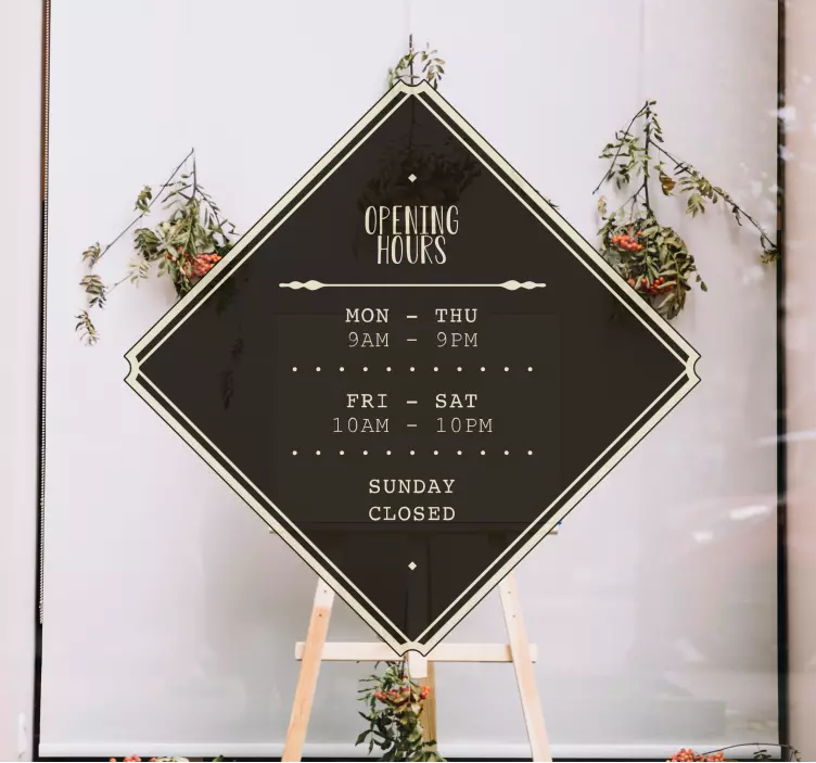 Iş açılış saatleri vitrin çıkartması - TenStickers