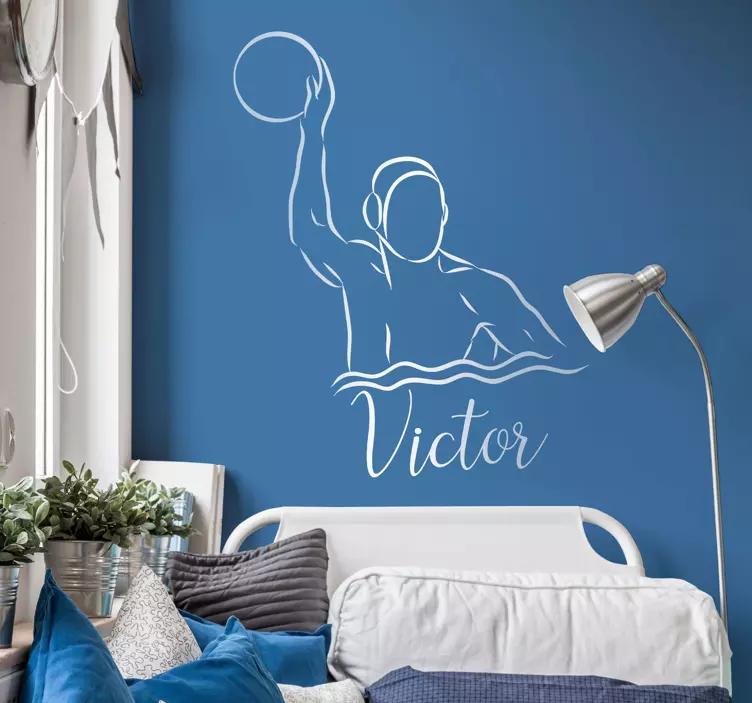 Isim duvar dekoru ile su topu - TenStickers