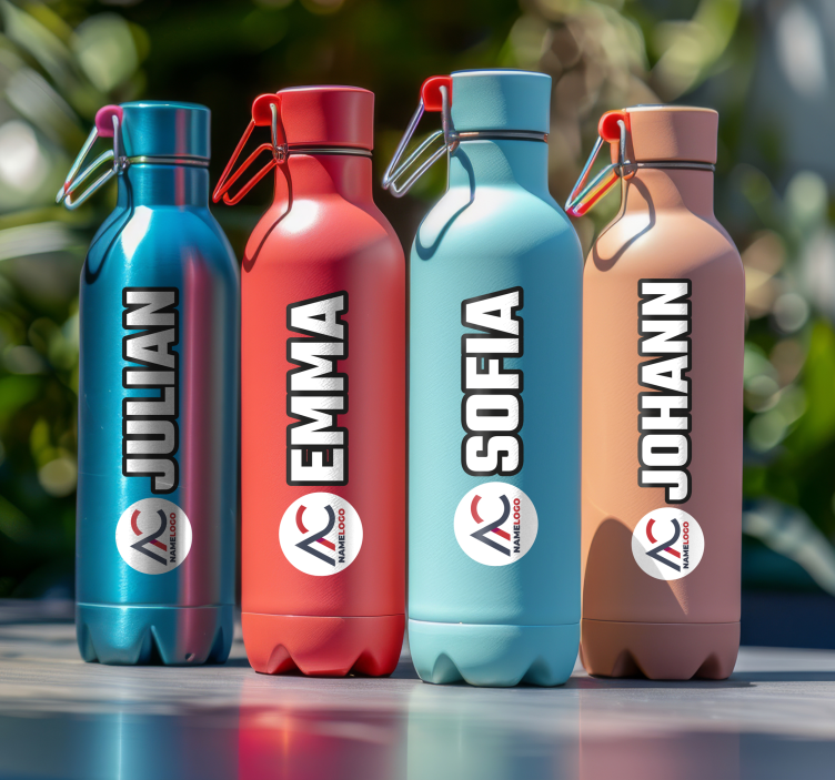 Isim ve resimli bidon hayvan çıkartması - TenStickers