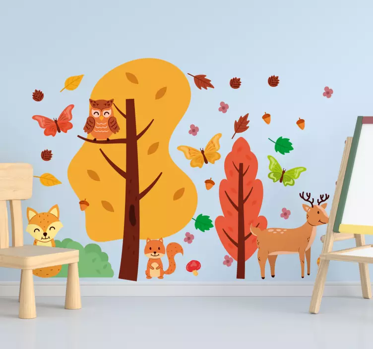 İskandinav tarzı çocuk hayvan çıkartması - TenStickers