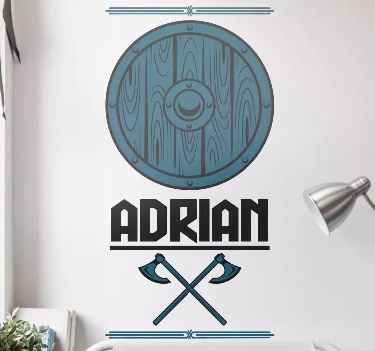 İskandinav viking kalkanı kişiselleştirilmiş çıkartma - TenStickers