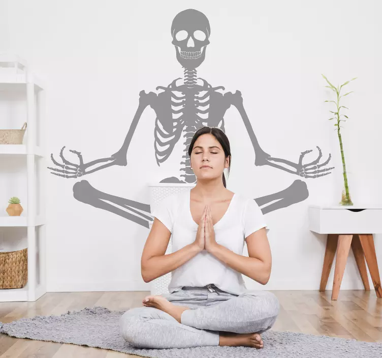 Iskelet meditasyon duvar çıkartması - TenStickers