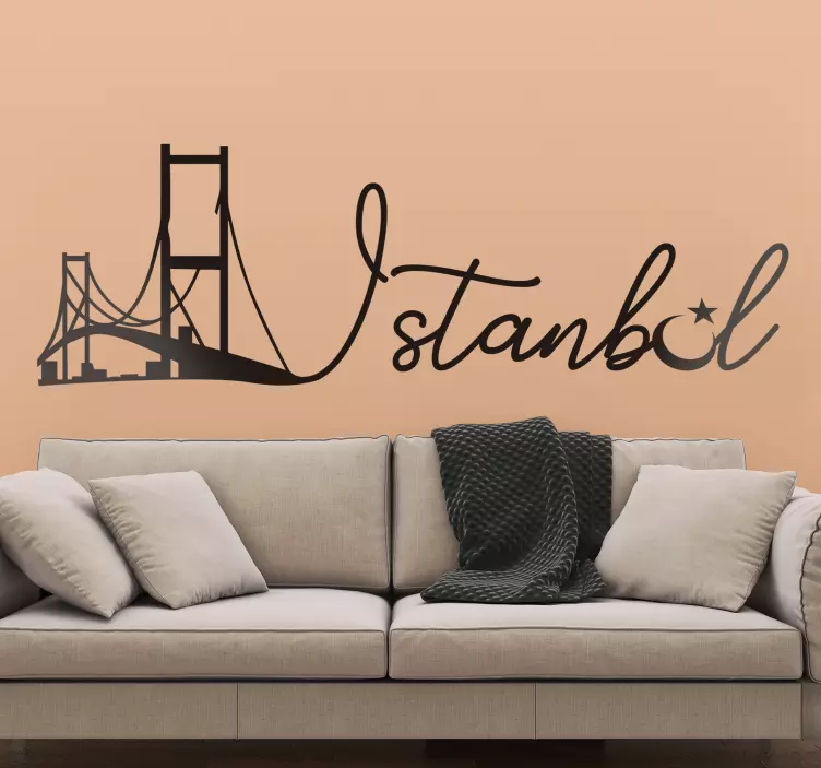 Istanbul şehir adı duvar sticker - TenStickers