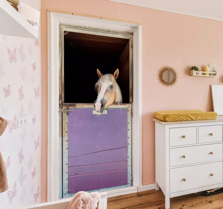 Istikrarlı at cam kapı çıkartması - TenStickers