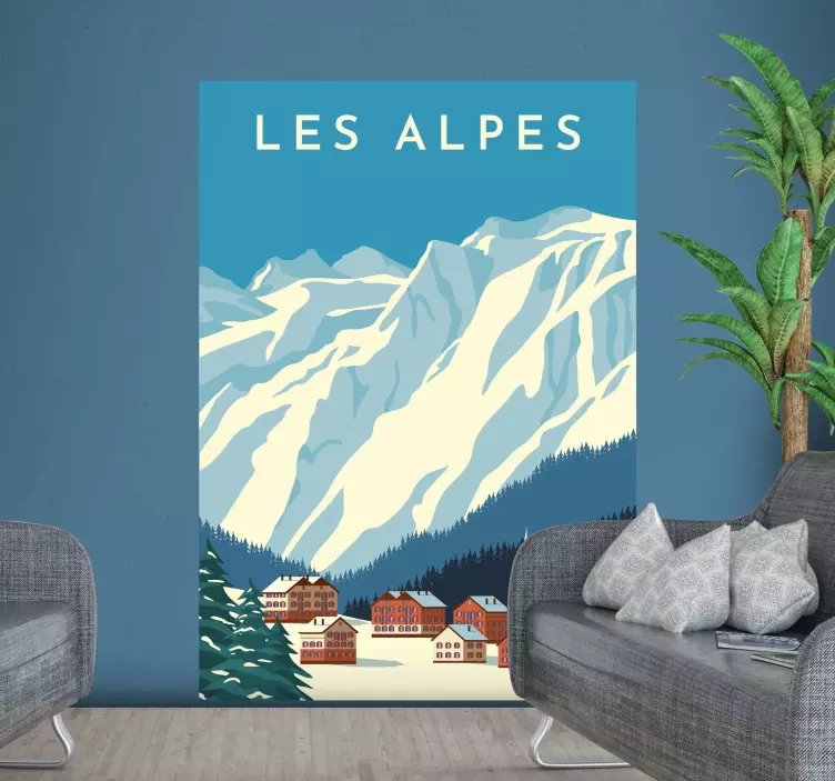 İsviçre'deki dağlar çıkartması - TenStickers