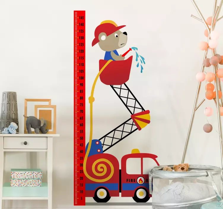 Itfaiye arabası yükseklik tablosu yükseklik tablosu çıkartması - TenStickers