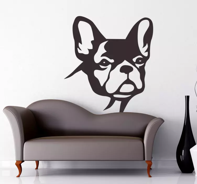 Izlerken bulldog duvar sticker - TenStickers