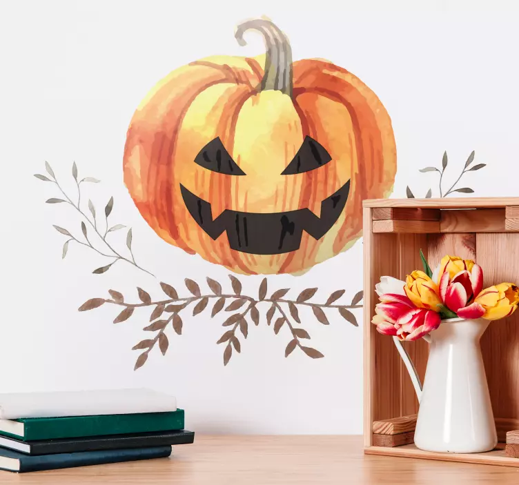 Jack-o'-lantern kabak cadılar bayramı çıkartması - TenStickers