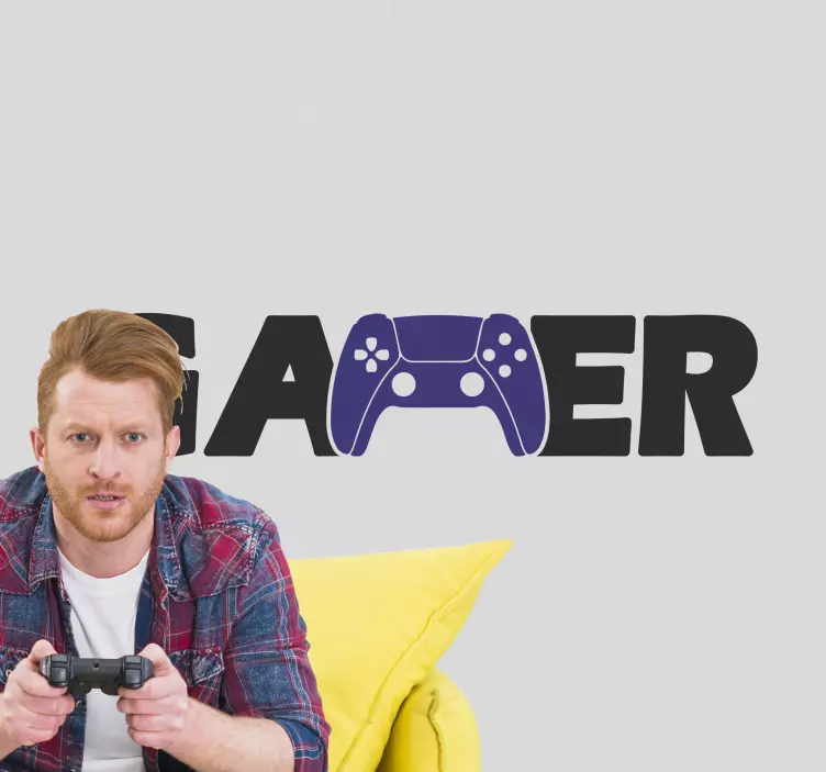 Joystick gamer logo pencere çıkartması - TenStickers