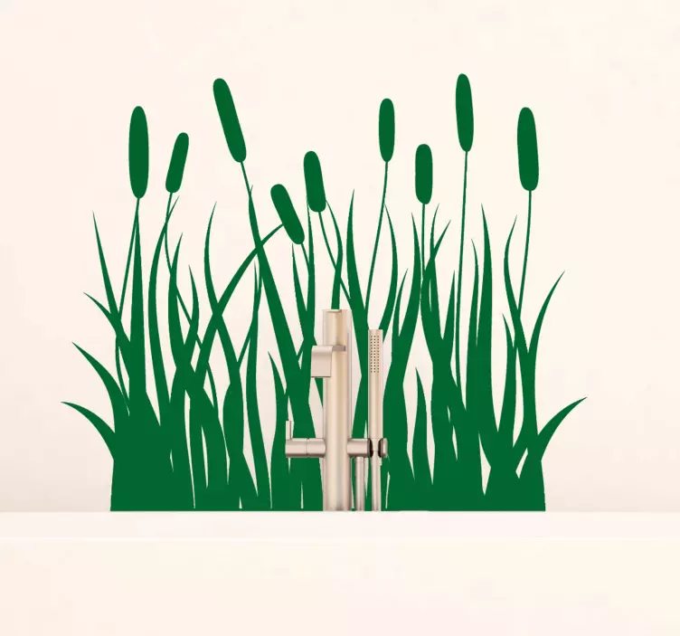 Juncos monocolor bitki duvar çıkartması - TenStickers