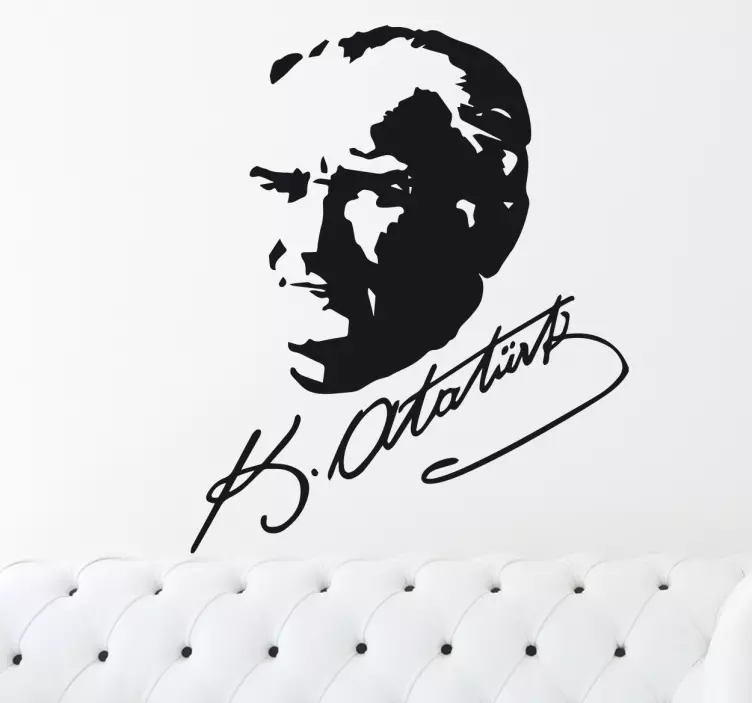 K. Atatürk yüz karakter duvar sticker - TenStickers