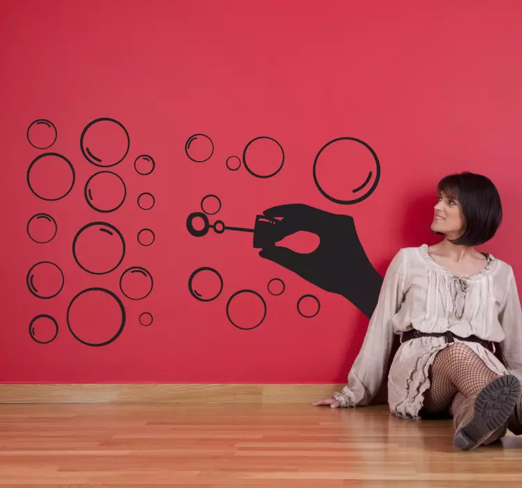 Kabarcıklar siluet çıkartma üfleme - TenStickers