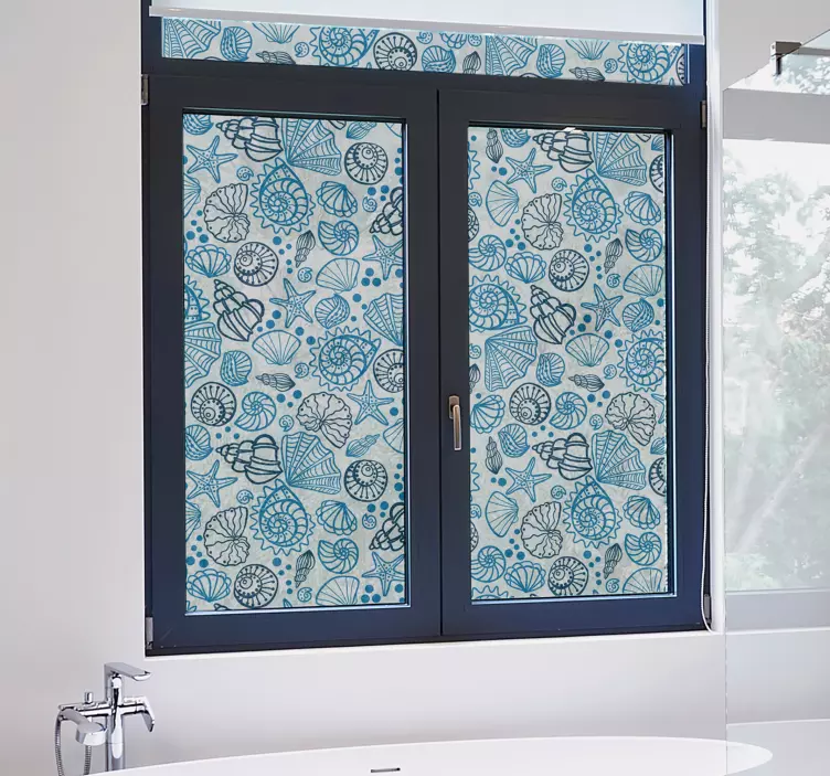 Kabuk balık pencere sticker - TenStickers