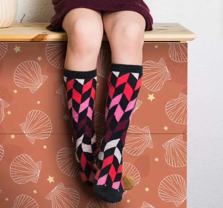 Kabuk desen arka planı hayvan çıkartması - TenStickers