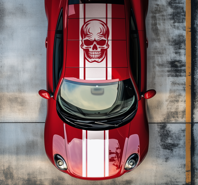 Kafatası çizgili araba sticker - TenStickers