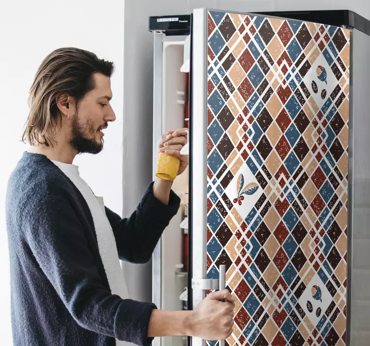 Kahve renkleri patten buzdolabı çıkartması - TenStickers