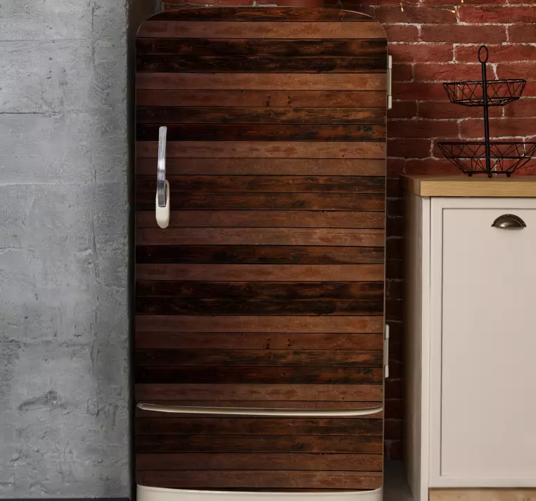 Kahverengi yatay plakalar buzdolabı çıkartması - TenStickers