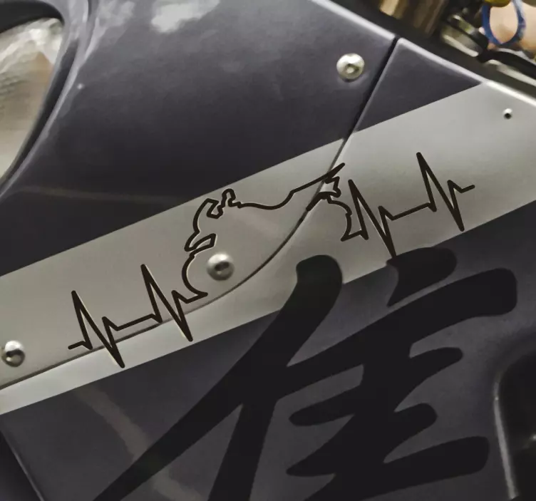 Kalp atışı izi motosiklet çıkartması - TenStickers