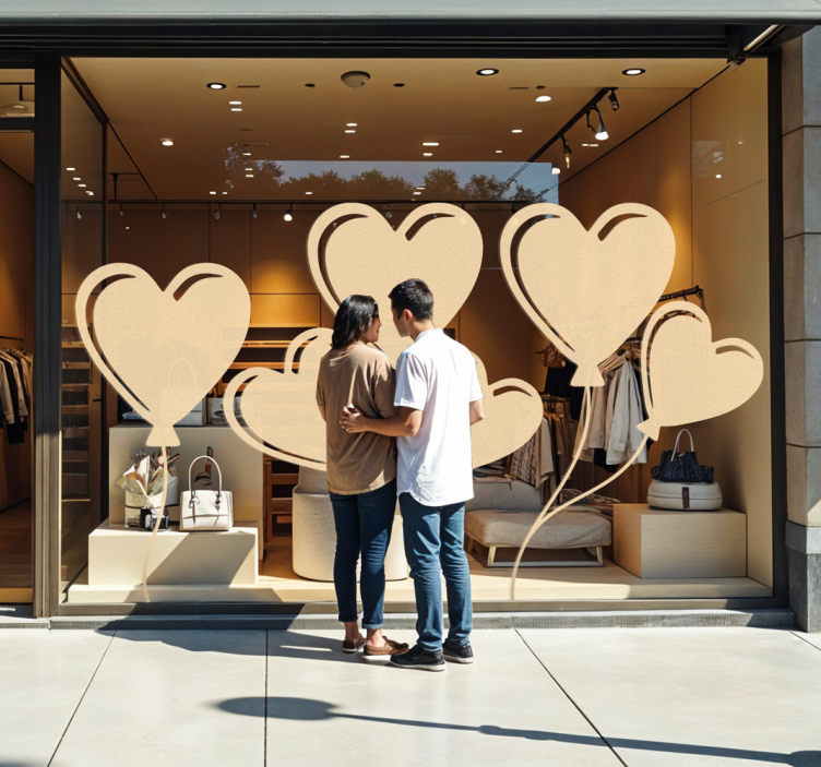 Kalp balonları hayvan çıkartması - TenStickers