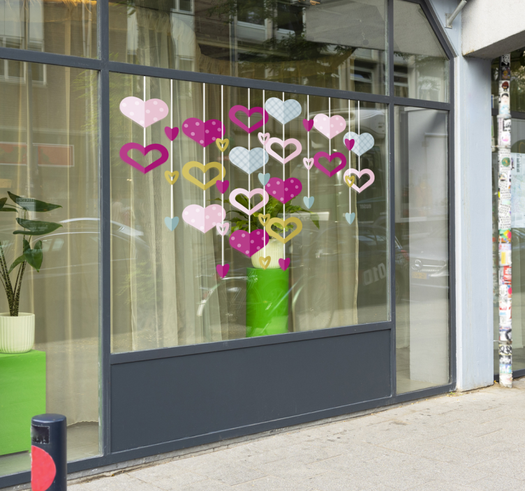 Kalp çelenk duvar sticker - TenStickers