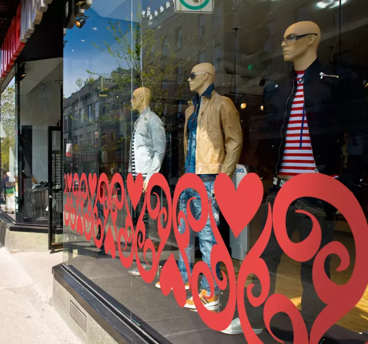 Kalp desen pencere çıkartması - TenStickers