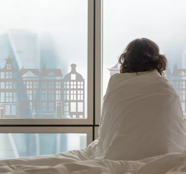 Kanal pencere boyunca evler sticker - TenStickers