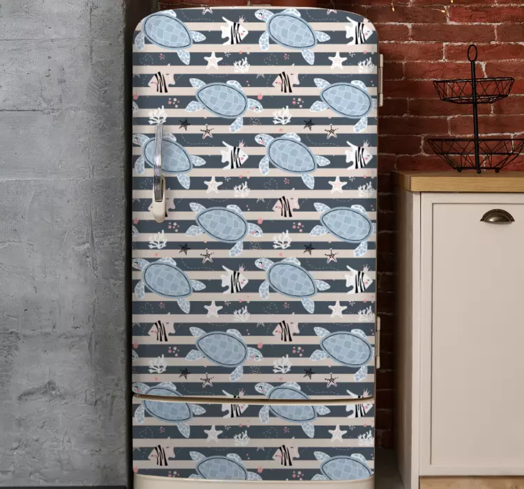 Kaplumbağa çizgili desen hayvan çıkartması - TenStickers