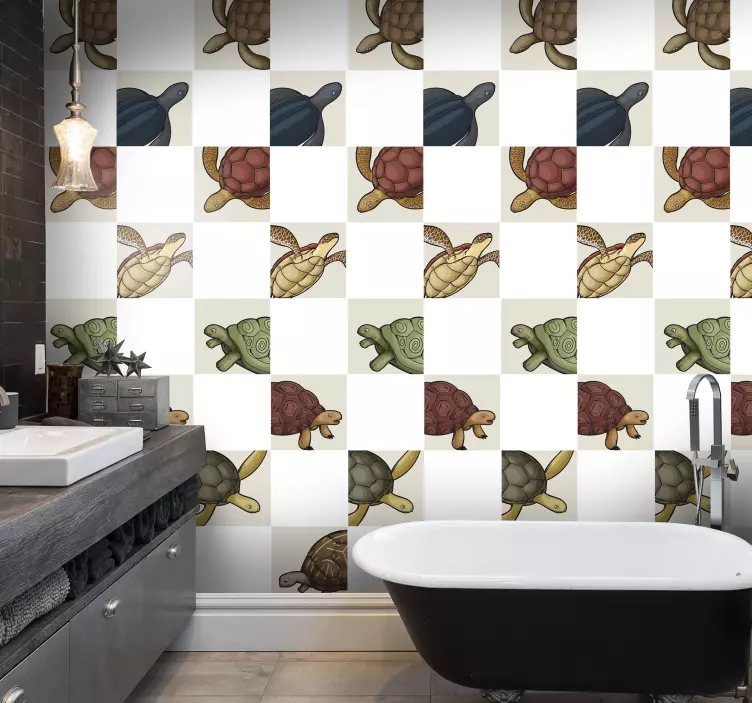 çeşitli kaplumbağa kiremit çıkartması - TenStickers