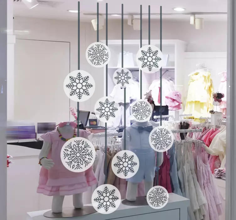 Kar tanesi pencere noel sticker - TenStickers