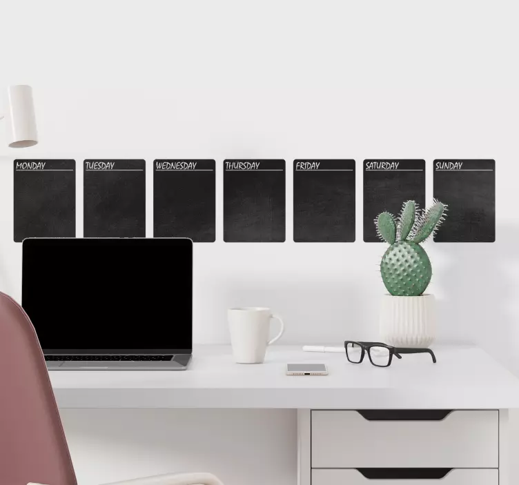 Karatahta haftalık organizatör çıkartması - TenStickers