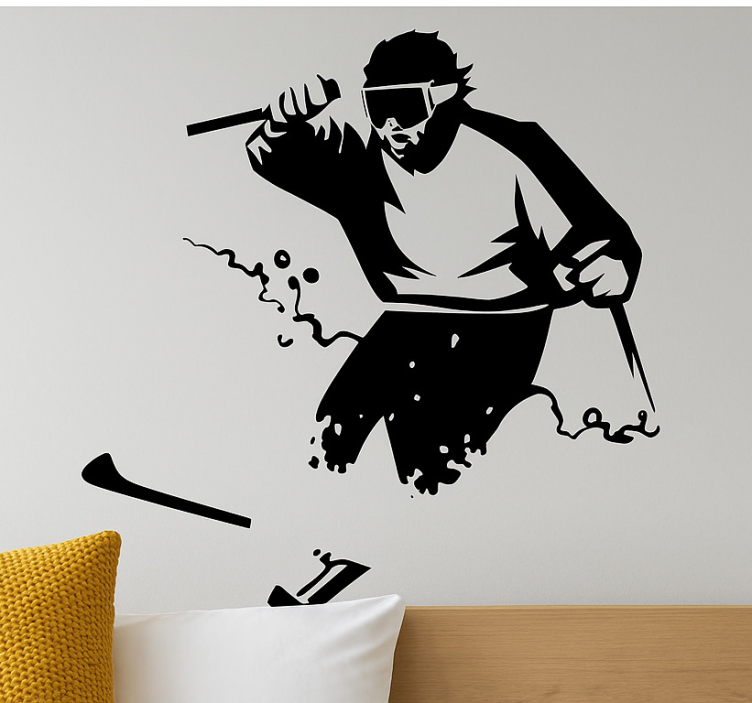 Karda derin bir serbest sürüş yapan hayvan çıkartması - TenStickers