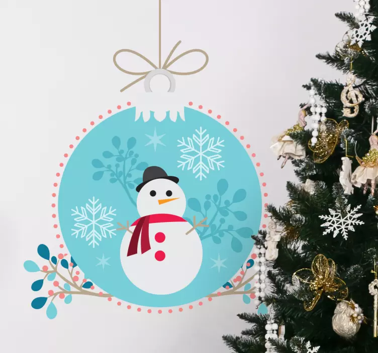 Kardan adam topu noel sticker - TenStickers