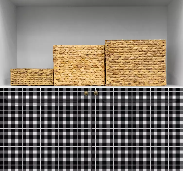 Kareli desen arka planı hayvan çıkartması - TenStickers