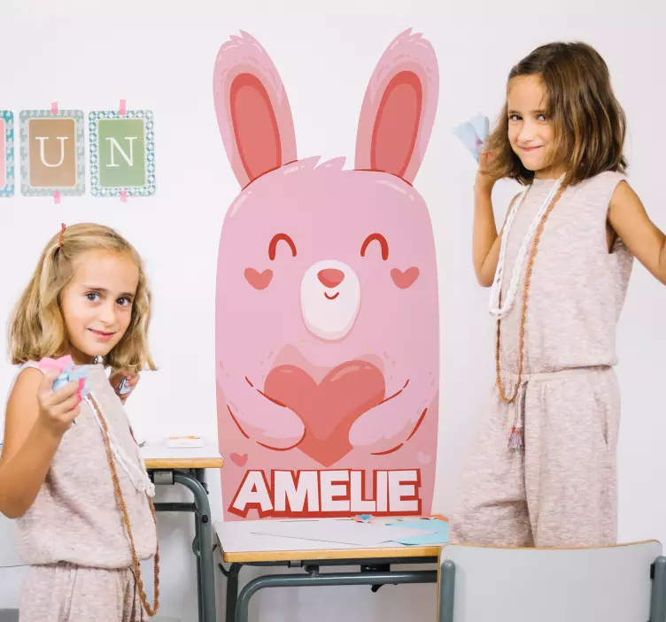 Karikatür tavşan özelleştirilebilir duvar sticker - TenStickers