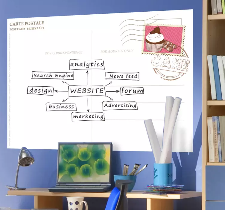 Kartpostal beyaz tahta sticker - TenStickers