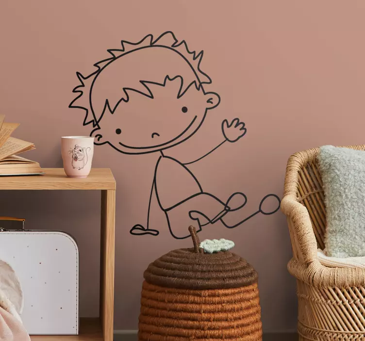 Katta oturan çocuk - TenStickers